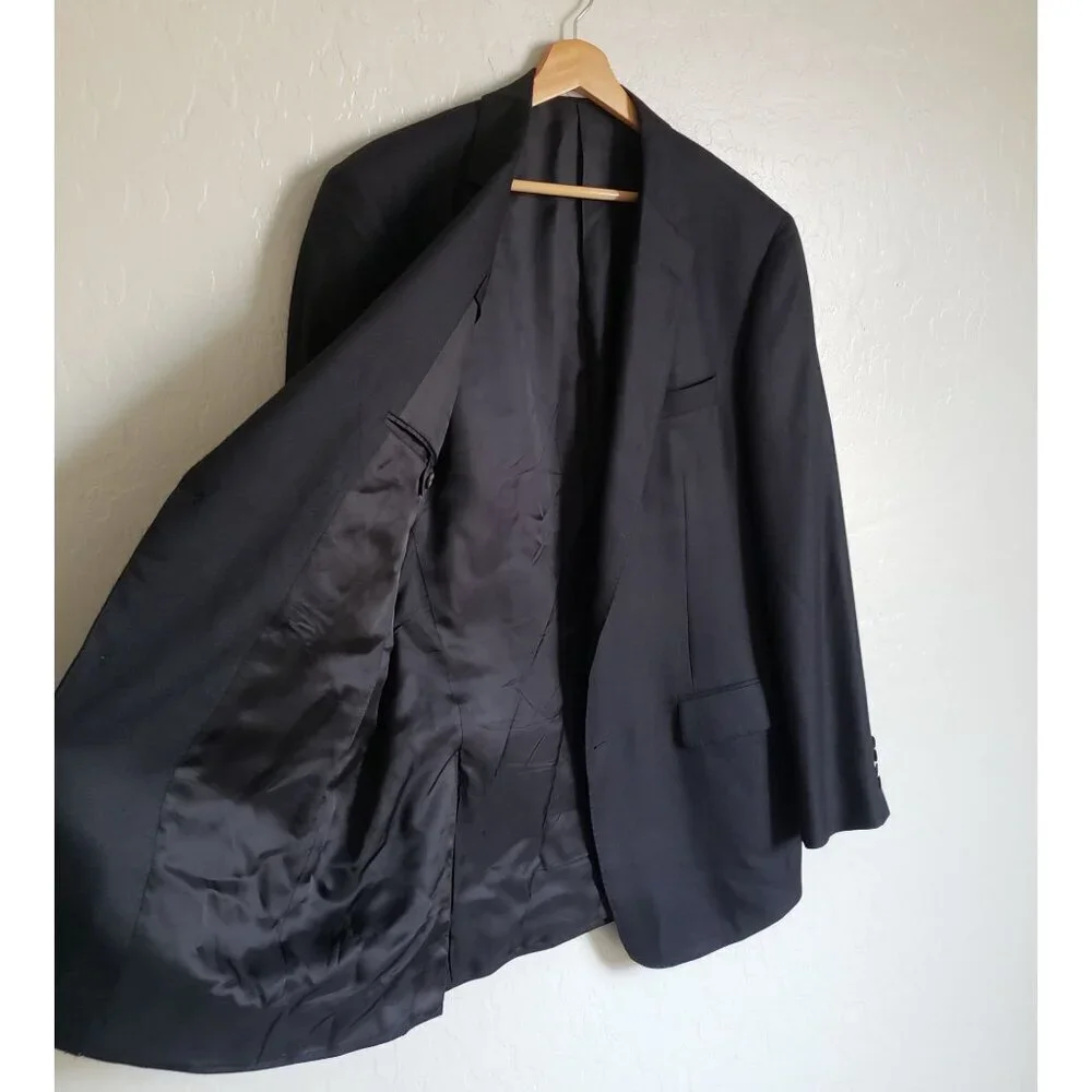 Samuelsohn 100% Cashmere Blazer Jacket Black Size Mens 42 Tall J.P.Tilford Italy